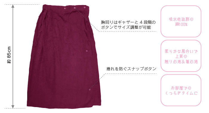 エステガウン サイズ ラップタオル 巻きタオル 施術用ガウン リラクゼーションサロン用ガウン