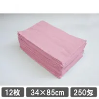 フェイスタオル ピンク色12枚セット 業務用タオル
